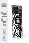 CORAL HİGH SİYAH BEYAZ GEOMETRİK DESENLİ 500 ml ÇELİK TERMOSLU 4'LÜ OKUL ÇANTA SETİ 