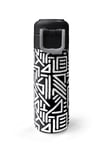 CORAL HİGH SİYAH BEYAZ GEOMETRİK DESENLİ 500 ml ÇELİK TERMOSLU 4'LÜ OKUL ÇANTA SETİ 