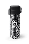 CORAL HİGH SİYAH BEYAZ GEOMETRİK DESENLİ 500 ml ÇELİK TERMOSLU 4'LÜ OKUL ÇANTA SETİ 