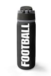 CORAL HİGH SİYAH FUTBOL DESENLİ 800 ml ÇELİK TERMOSLU 4'LÜ OKUL ÇANTA SETİ
