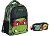 Ninja Turtles Wiggle Okul Çantası 2628 ve Kalem Çantası 2631- İki Parçalı Set