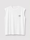 777 Baskılı Oversize Sıfır Kol T-Shirt Beyaz