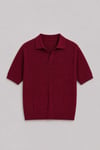 Bordo Monoco Örgü Polo Yaka Triko