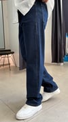 Erkek Baggy Fit Kot Pantolon Lacivert