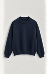 Erkek Oversize Boxy Fit Basic Sweatshirt Lacivert
