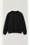 Erkek Oversize Boxy Fit Basic Sweatshirt Siyah