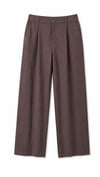 Kahverengi Pileli Tensel Baggy Pantolon