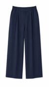 Lacivert Pileli Tensel Baggy Pantolon