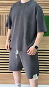 Oversize T-Shirt Şort Takım Gri
