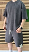 Oversize T-Shirt Şort Takım Gri