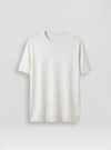 Oversize Triko Bisiklet Yaka Basic T-Shirt Ekru