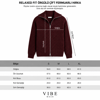 Relaxed Fit Örgülü Çift Fermuarlı Hırka Bordo