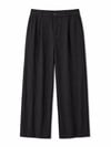 Siyah Pileli Tensel Baggy Pantolon