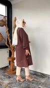 Bambu Kumaş Fermuar Detaylı Tunik -Kahve