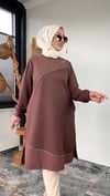 Bambu Kumaş Fermuar Detaylı Tunik -Kahve