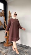 Bambu Kumaş Fermuar Detaylı Tunik -Kahve