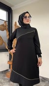 Bambu Kumaş Fermuar Detaylı Tunik -Siyah