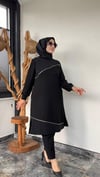 Bambu Kumaş Fermuar Detaylı Tunik -Siyah