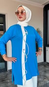 Bambu Kumaş Taş İşlemeli İkili Takım -Mavi