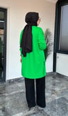 Bambu Kumaş Taş İşlemeli Takım -Yeşil 