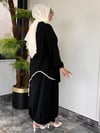 Bambu Ve Turkuaz Kumaş Kombinli Etekli Takım -Siyah