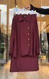Bürümcük Kumaş Etekli Takım -Bordo