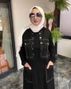 Ceket Görünümlü İki İplik Ve Kanvas Kombinli Elbise
