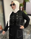 Ceket Görünümlü İki İplik Ve Kanvas Kombinli Elbise