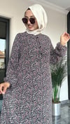 Desenli Şifon Kumaş Elbise