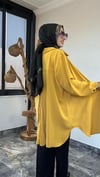 Dubai İpeği Kumaş Fermuar Detaylı İkili Takım -Sarı