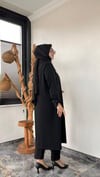 Dubai İpeği Kumaş Taş Ve İnci Çakma Detaylı Tunik -Siyah