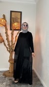File Kumaş Jileli Elbise -Siyah 