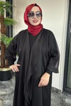 File Kumaş Pamuklu Kumaş Kombinli GiyÇık -Siyah