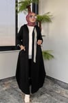İki İplik Kumaş Adds Kombinli Kap -Siyah