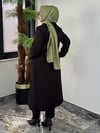 İnce Yazlık Kapitone Ve Turkuaz Kumaş Kombinli Omuz Apolet Detaylı Kap -Siyah