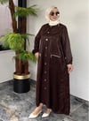 Jakar İpek Saten Kumaş Çıtçıtlı Kap -Kahve