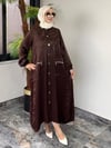 Jakar İpek Saten Kumaş Çıtçıtlı Kap -Kahve