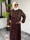 Jakar İpek Saten Kumaş Çıtçıtlı Kap -Kahve
