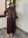 Jakar İpek Saten Kumaş Çıtçıtlı Kap -Kahve