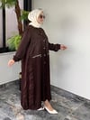 Jakar İpek Saten Kumaş Çıtçıtlı Kap -Kahve