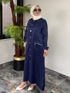Jakar İpek Saten Kumaş Çıtçıtlı Kap -Lacivert