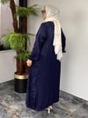 Jakar İpek Saten Kumaş Çıtçıtlı Kap -Lacivert