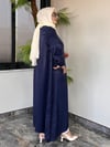 Jakar İpek Saten Kumaş Çıtçıtlı Kap -Lacivert