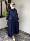 Jakar İpek Saten Kumaş Çıtçıtlı Kap -Lacivert
