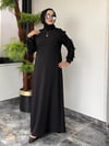 Krep Kumaş Şık Elbise -Siyah