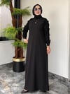 Krep Kumaş Şık Elbise -Siyah