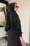 Krep Kumaş Şık Elbise -Siyah