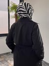 Kuş Gözü Kemer Detaylı Trençkot -Siyah