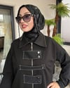 Önden Dört Apoletli İki İplik Kumaş Takım -Siyah