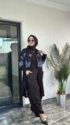 Pamuklu Kumaş Ve Dantel Kumaş Kombinli Ceket -Mavi